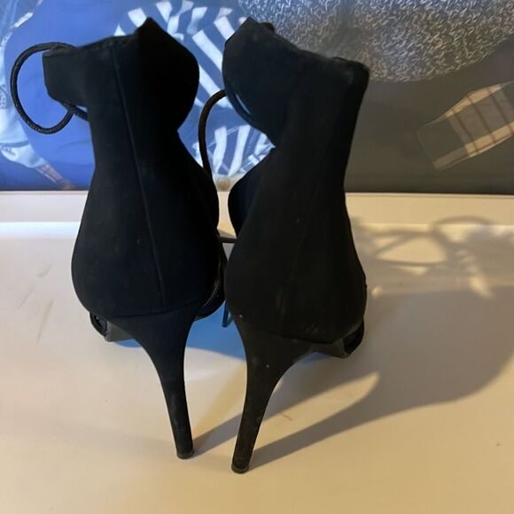 Derek Heart From H&M Sophia Black Lace Up Stiletto Spike Heels 8.5 - Picture 6 of 14